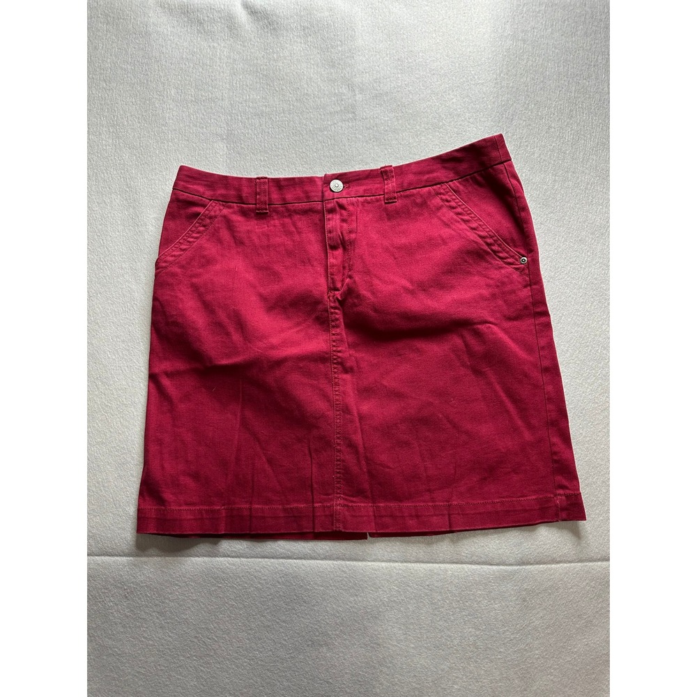Merona Women's Mini Skirt 12 Red Good Cotton Blend Casual Preppy Vibrant Pop L